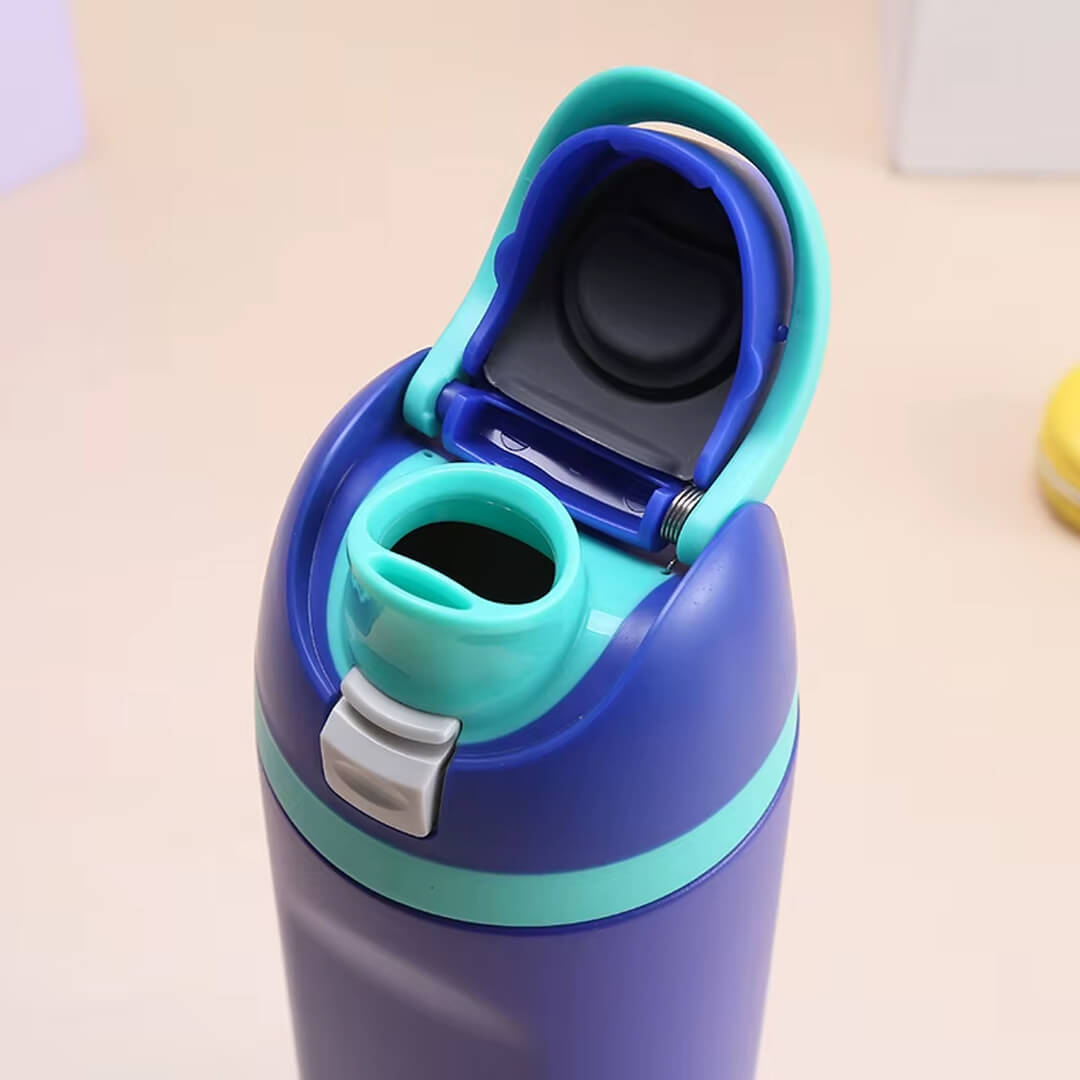 Leakproof stainless steel bottle for school with sip or straw ways to drink