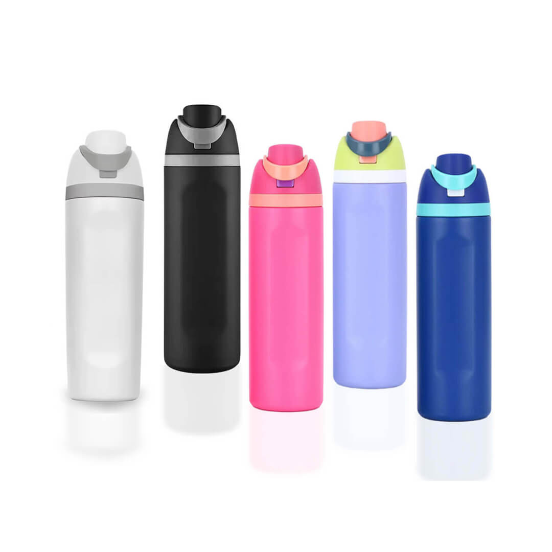750 ml stainless steel water bottle with straw lid