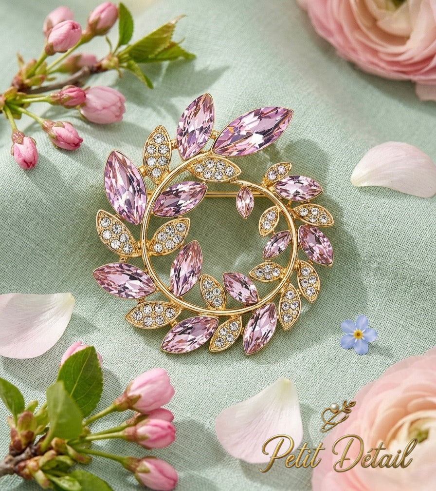 Crystal Laurel Wreath Brooch Petit Détail Lebanon