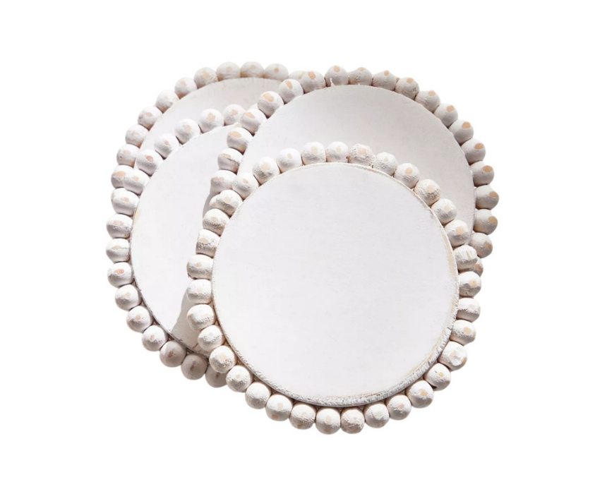 Wooden Bead Coaster Set