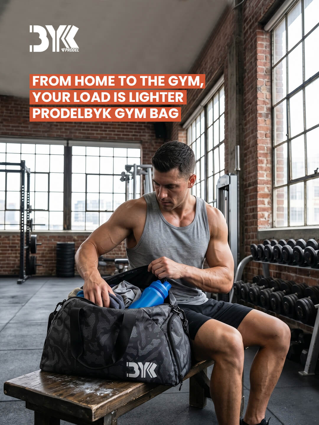 BYK Graphite Stealth Gym Bag