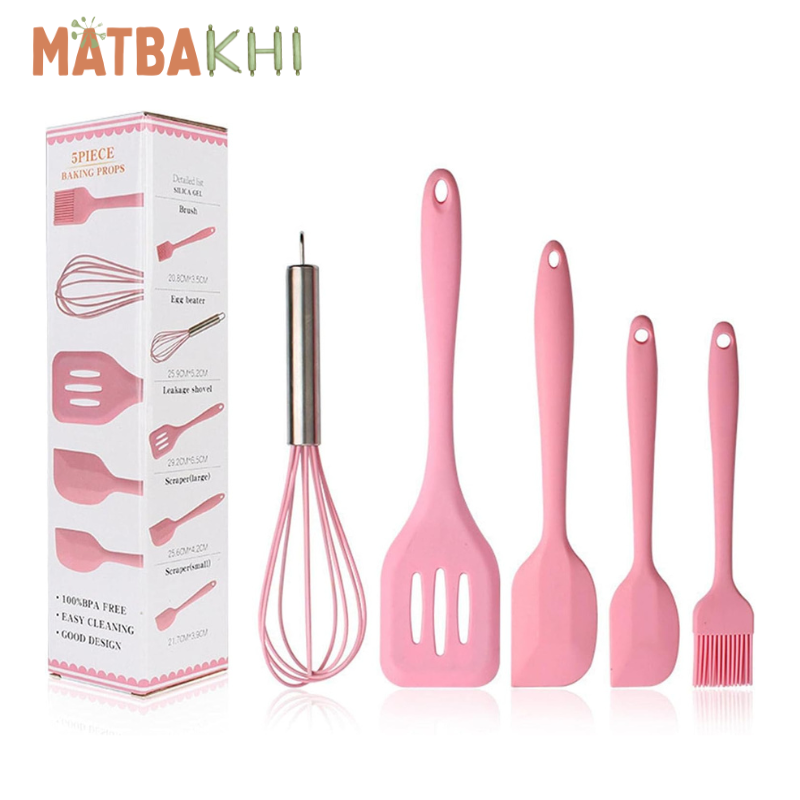 5-Piece Silicone Kitchen Utensil Set for Cooking