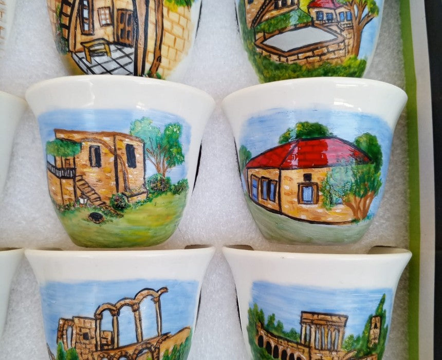 Traditional Lebanese Village Chaffee Cups Set of 6