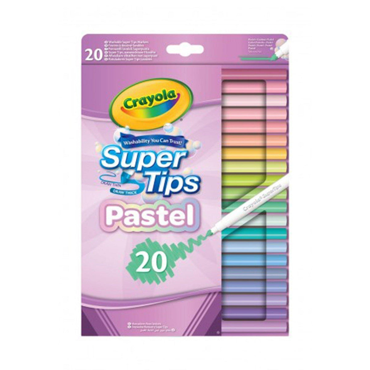 Crayola SuperTips Pastel Washable Markers, Pack of 20 by Crayola