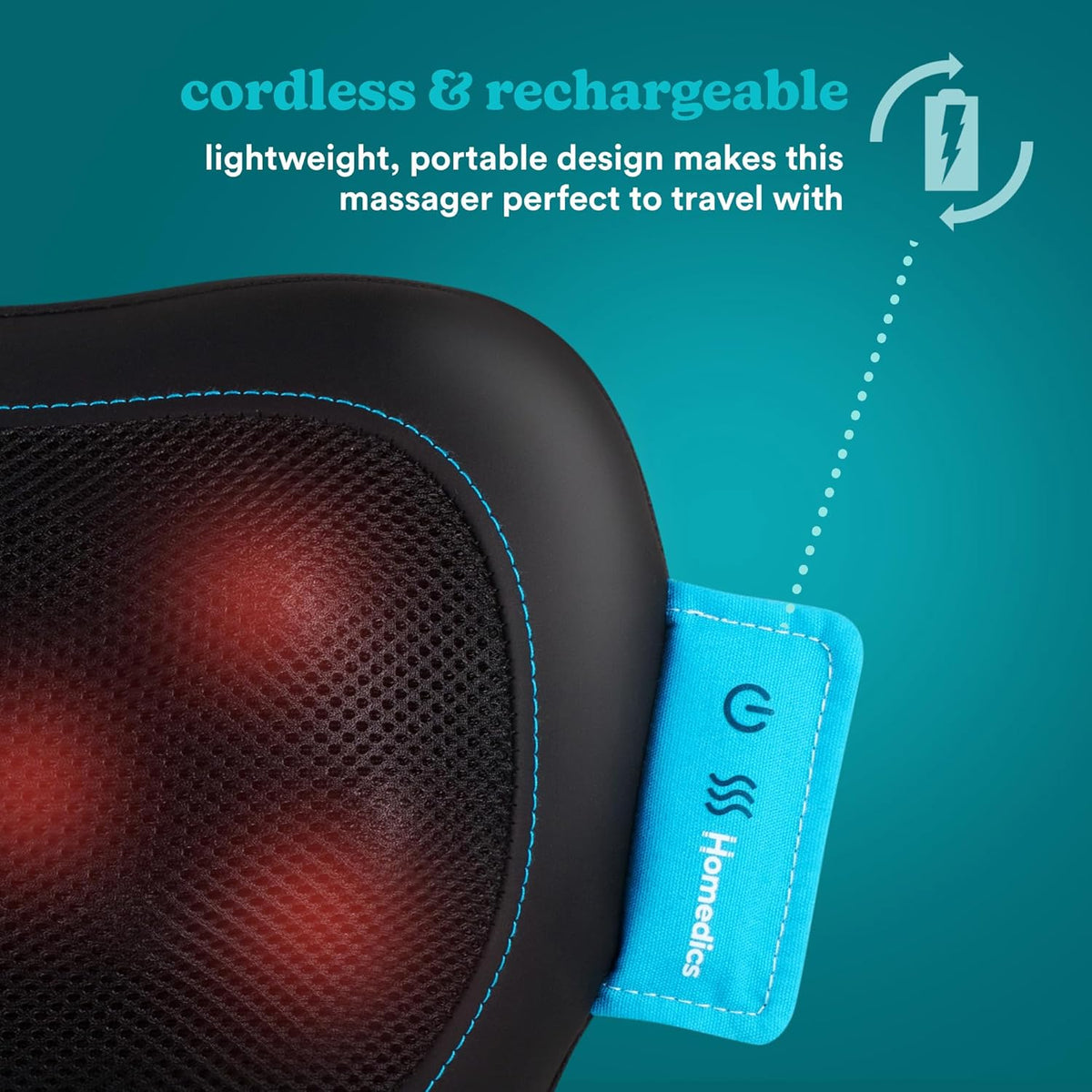 Portable Shiatsu Pillow + Soothing Heat Massage & Relaxation Portable Shiatsu Pillow + Soothing Heat Portable Shiatsu Pillow + Soothing Heat HoMedics