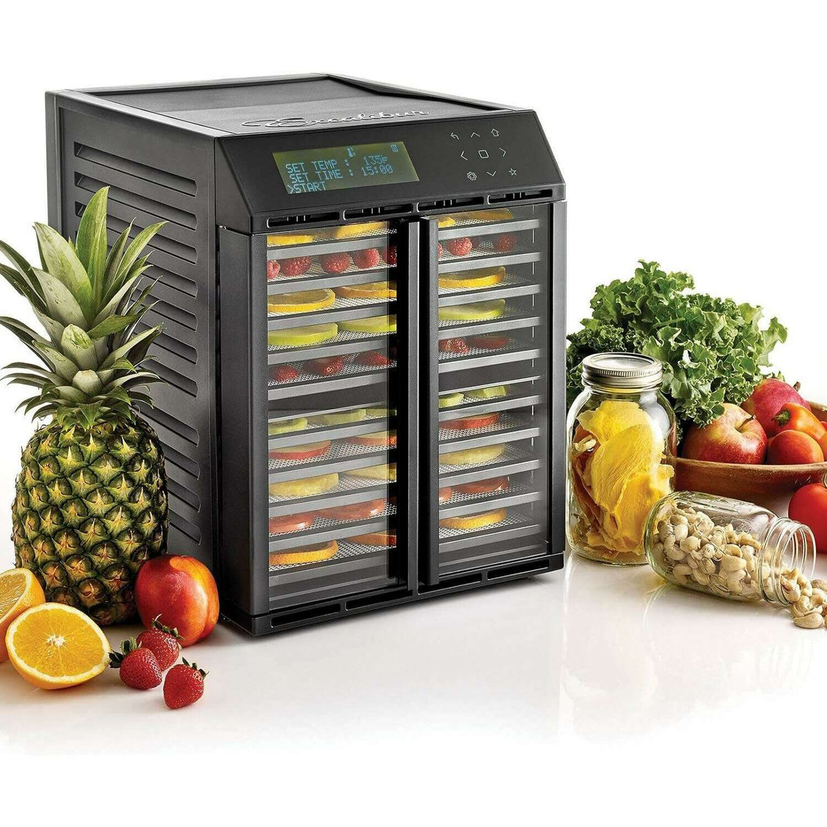 10-Tray Dual-Zone Food Dehydrator, Black fruit dehydrator 10-Tray Dual-Zone Food Dehydrator, Black 10-Tray Dual-Zone Food Dehydrator, Black Excalibur