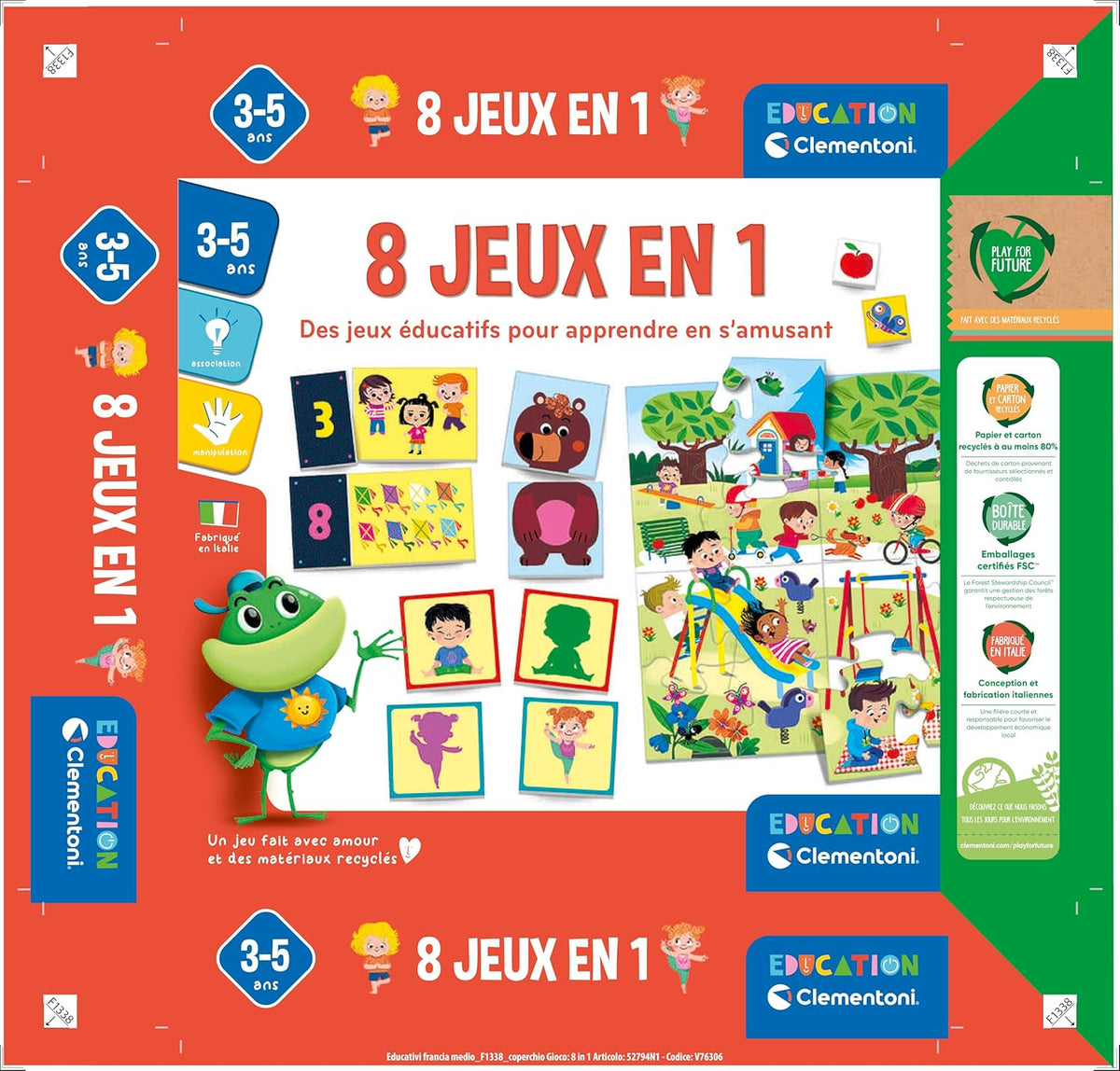 Montessori - 8 Games in 1 Montessori, Letter & Numbers Montessori - 8 Games in 1 Montessori - 8 Games in 1 CLEMENTONI