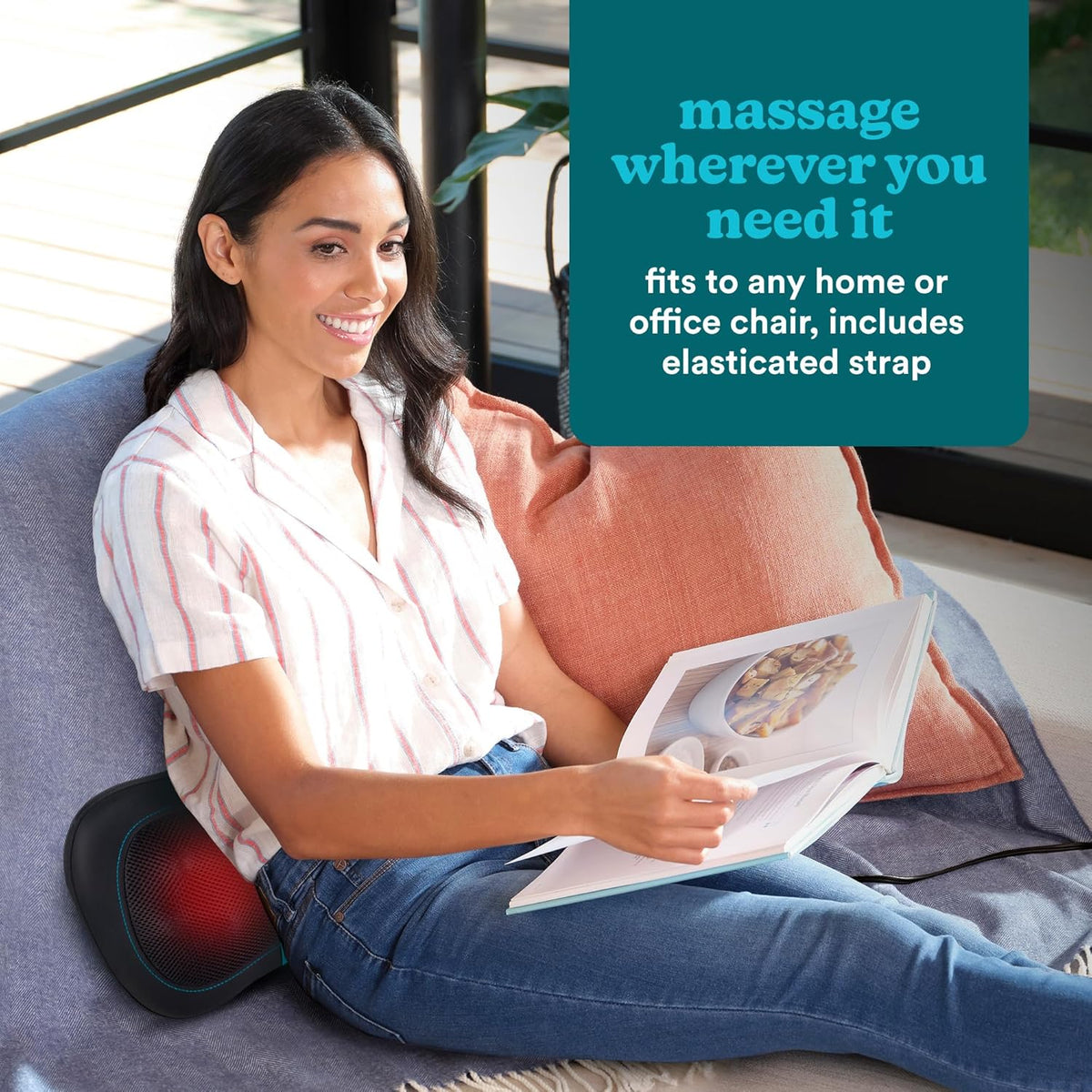 Portable Shiatsu Pillow + Soothing Heat Massage & Relaxation Portable Shiatsu Pillow + Soothing Heat Portable Shiatsu Pillow + Soothing Heat HoMedics