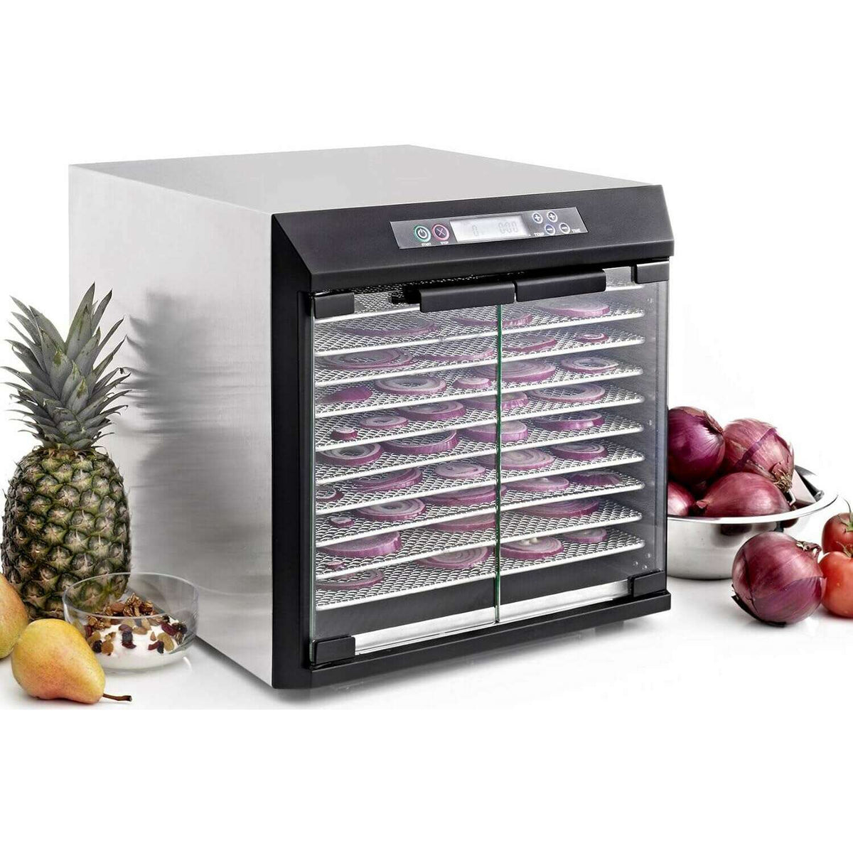 10 Tray Commercial Food Dehydrator with Two 99-Hour Timers, Stainless Steel fruit dehydrator 10 Tray Commercial Food Dehydrator with Two 99-Hour Timers, Stainless Steel 10 Tray Commercial Food Dehydrator with Two 99-Hour Timers, Stainless Steel Excalibur