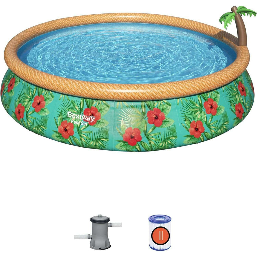 Family Pool Paradise Palm 4.57m x 84cm home pool Family Pool Paradise Palm 4.57m x 84cm Family Pool Paradise Palm 4.57m x 84cm Bestway