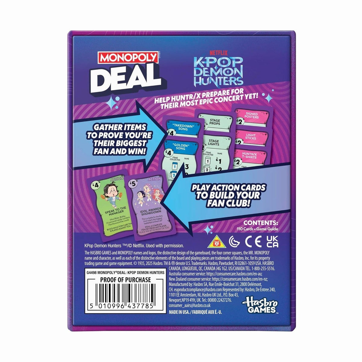 Monopoly Deal: K-Pop Demon Hunters Card Game by Hasbro