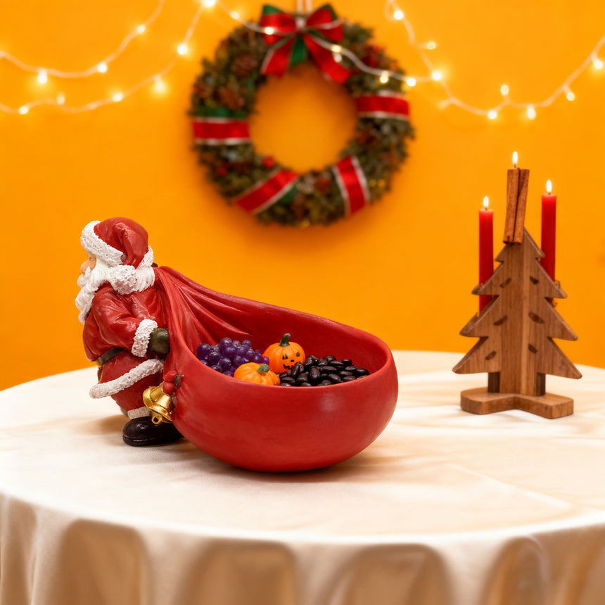 Santa's Christmas Candy Bowl Decoration 25 cm
