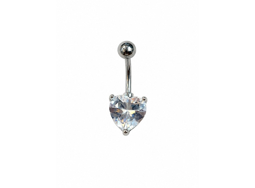 Medisept Belly Pierce Jewelry Single Jewel Crystal Heart 9 mm