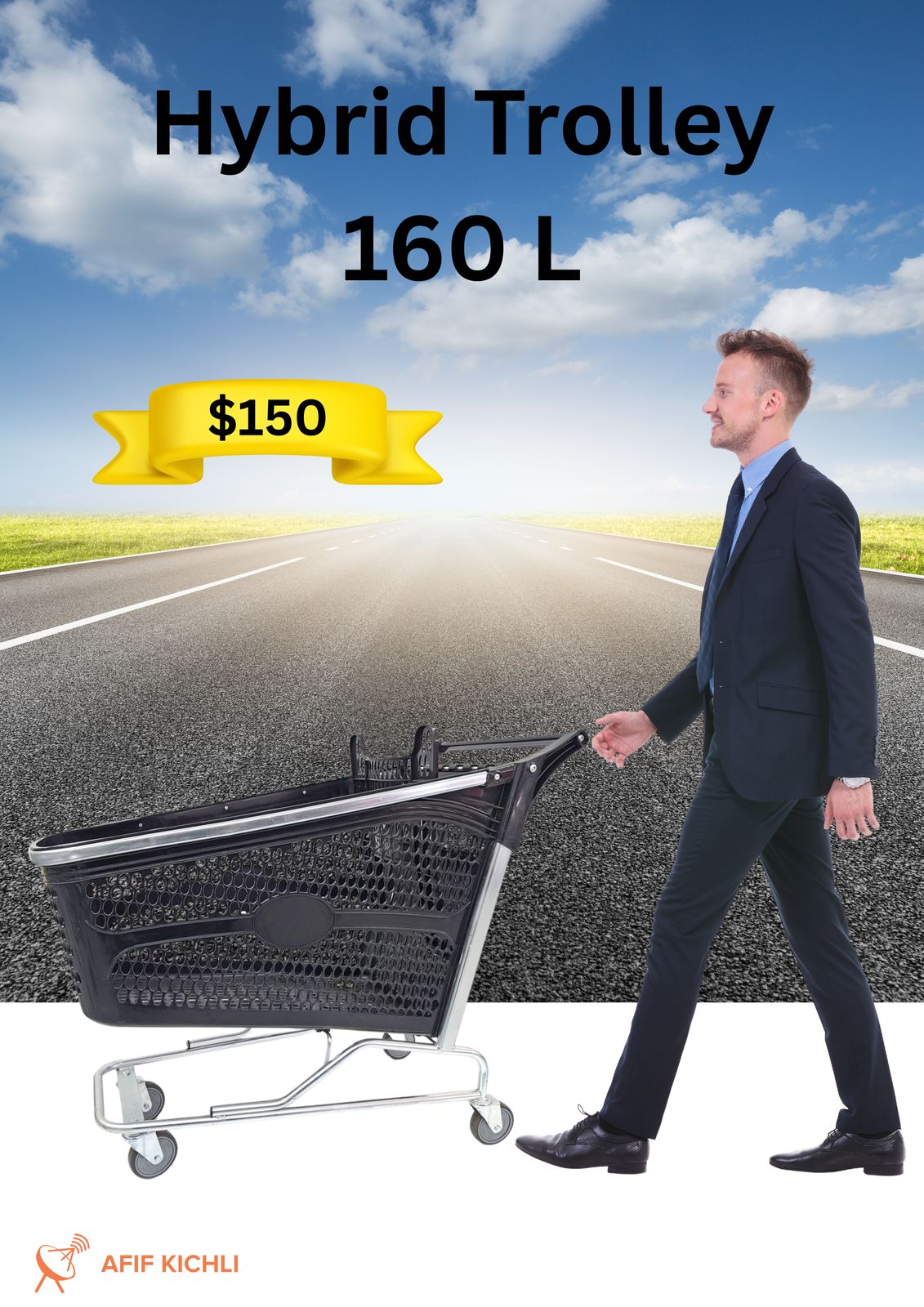 Plastic Trolley 160L