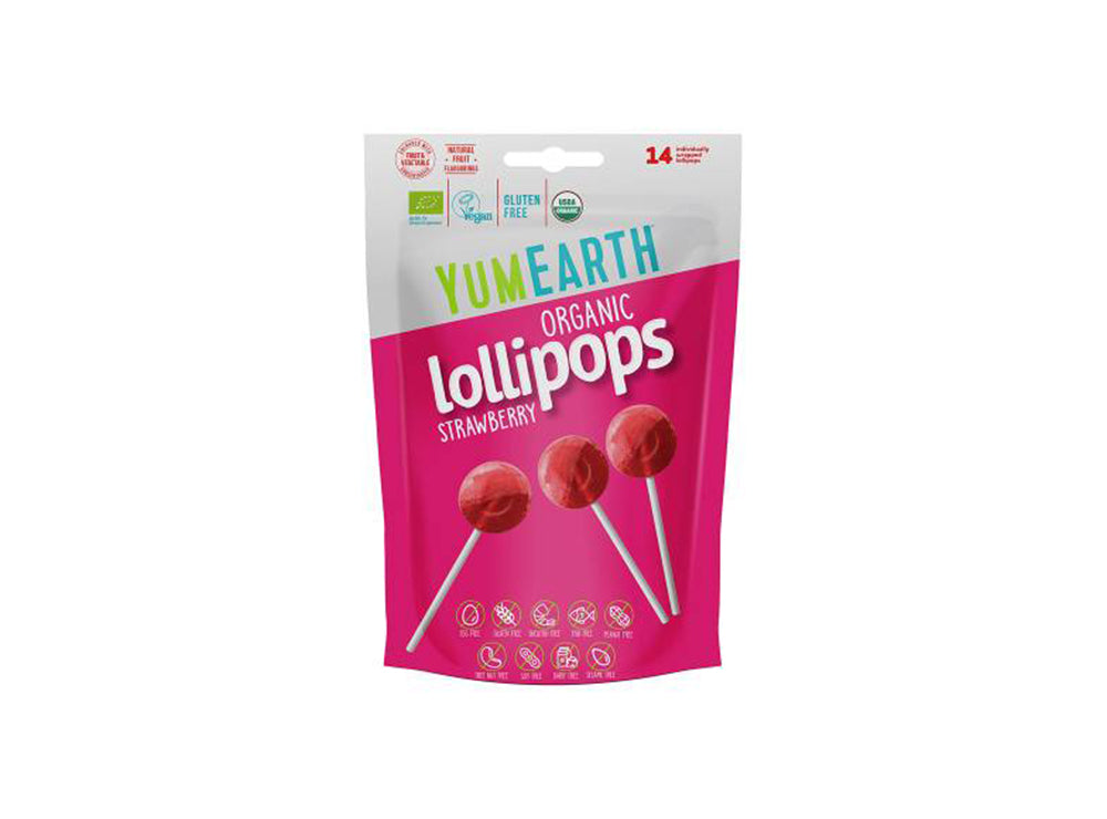 Yum Earth Organic Strawberry Pops Box 14 Pieces