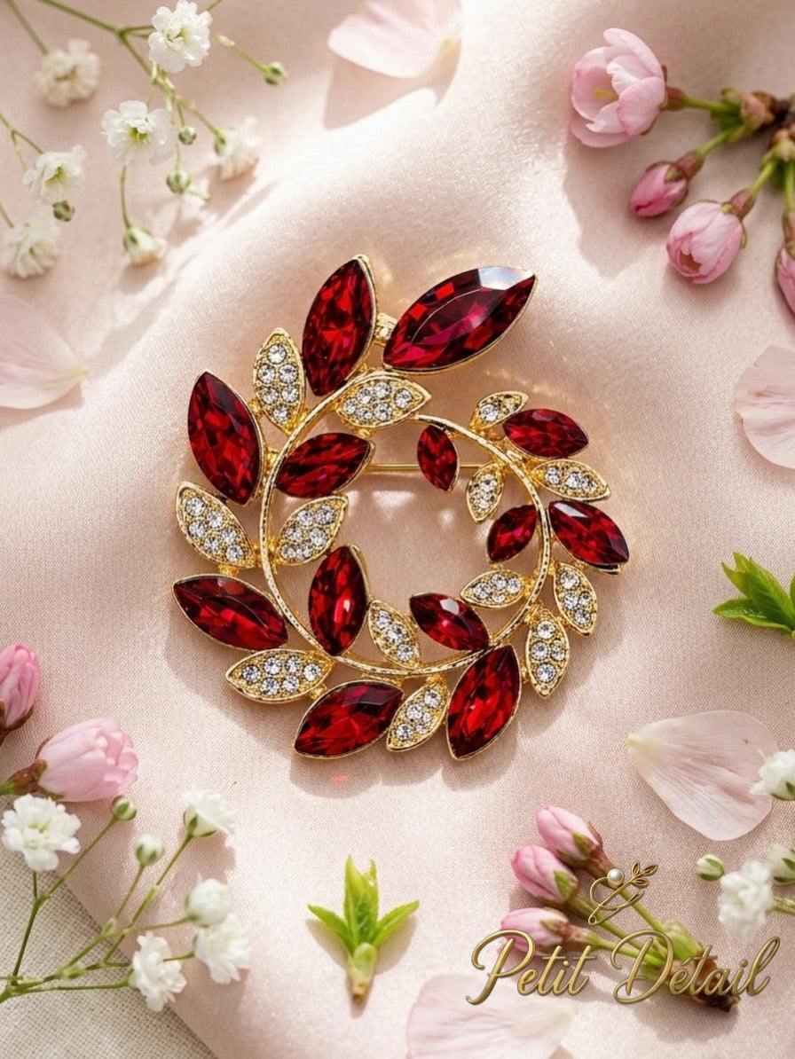 Crystal Laurel Wreath Brooch Petit Détail Lebanon