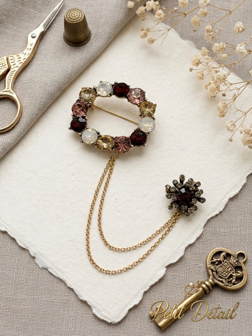 Crystal Circle Chatelaine Brooch Petit Détail Lebanon