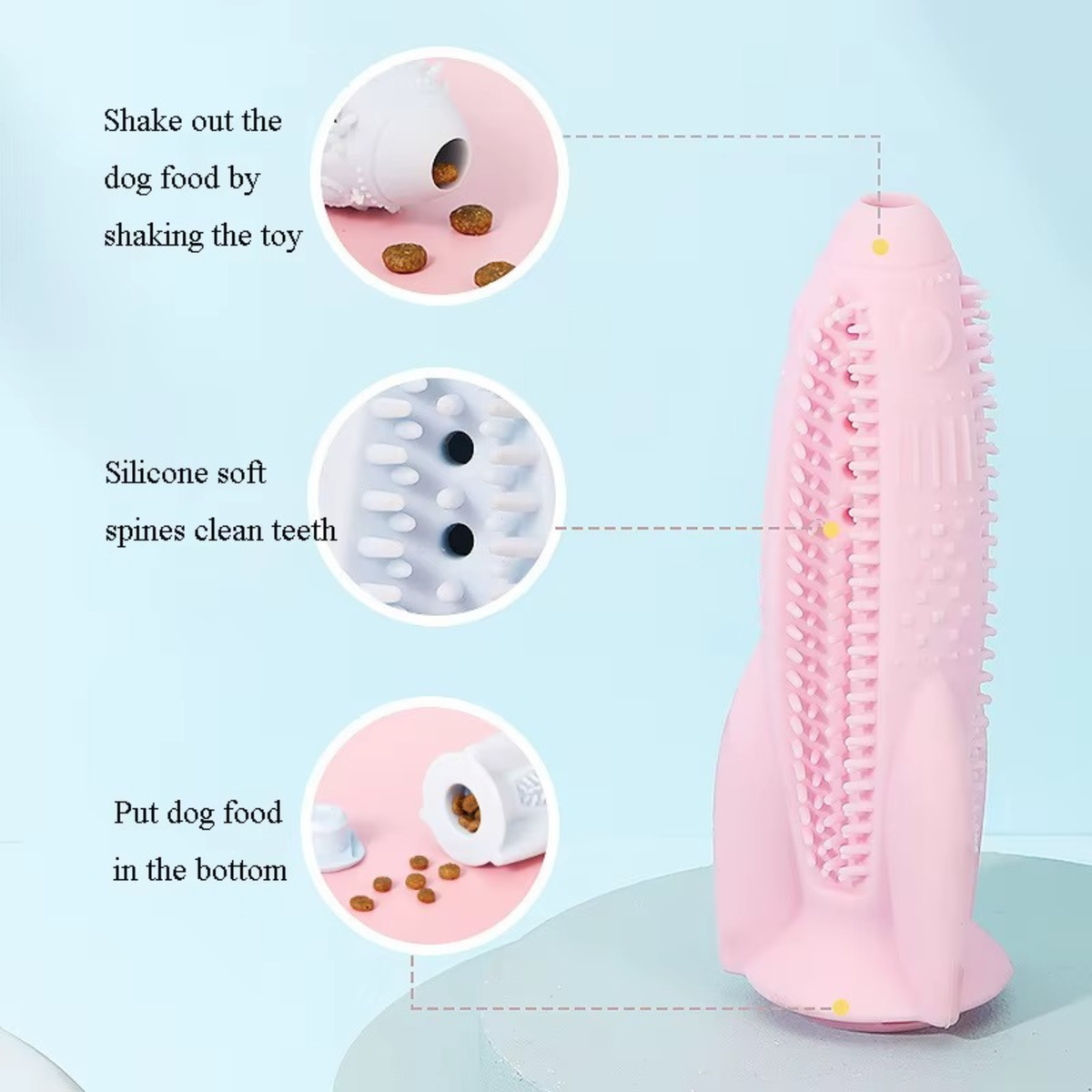 Interactive Silicone Dog Toothbrush Chew Toy