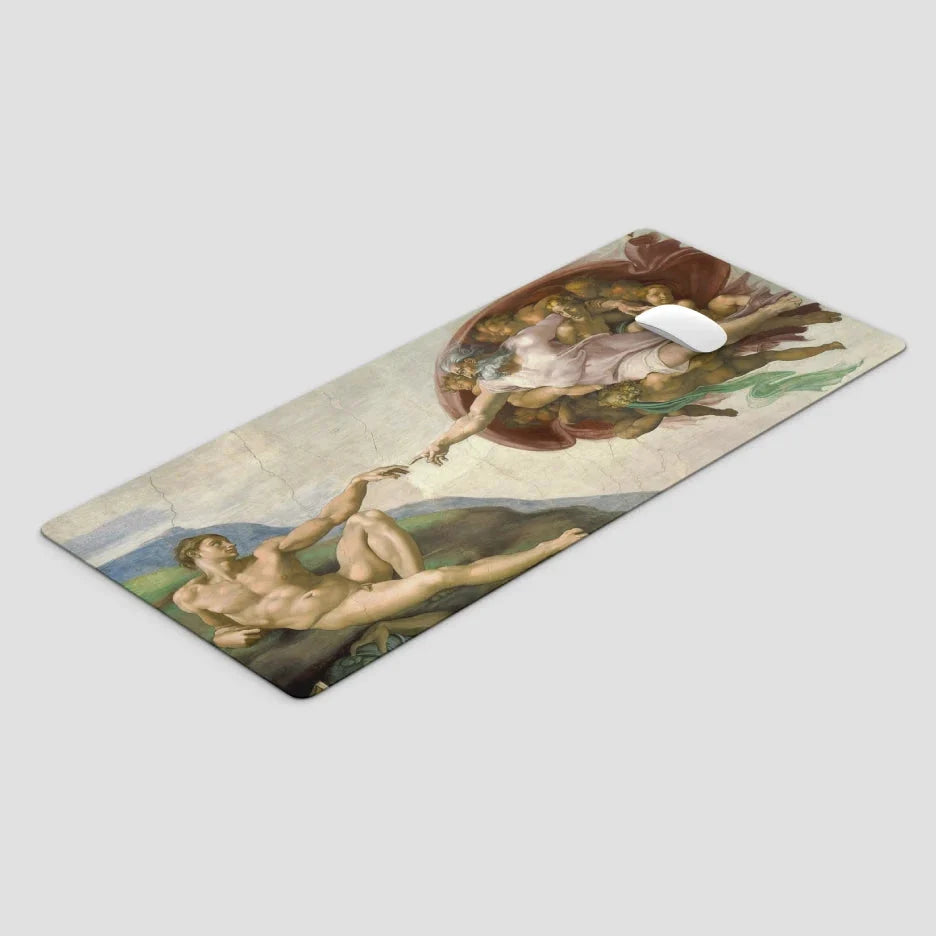 Table mat with classical painting design on a white background