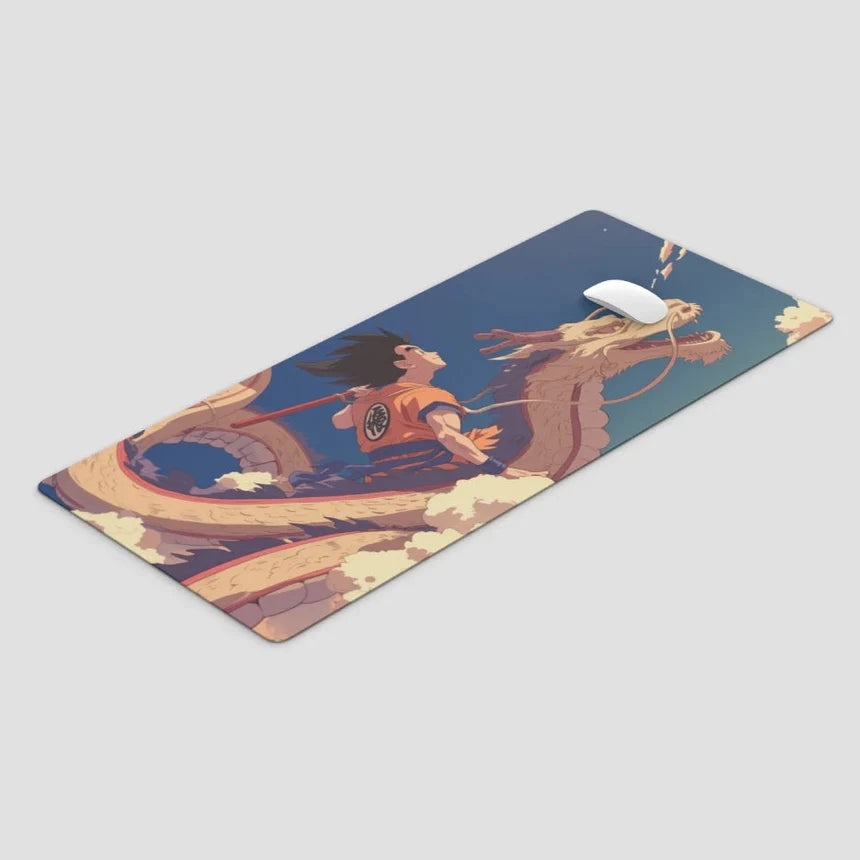 Goku Riding on Dragon Large Mousepad Size 90 by 40