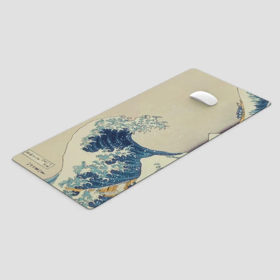 The Great Wave of Kanagawa Large Mousepad Size 90 by 40 cm