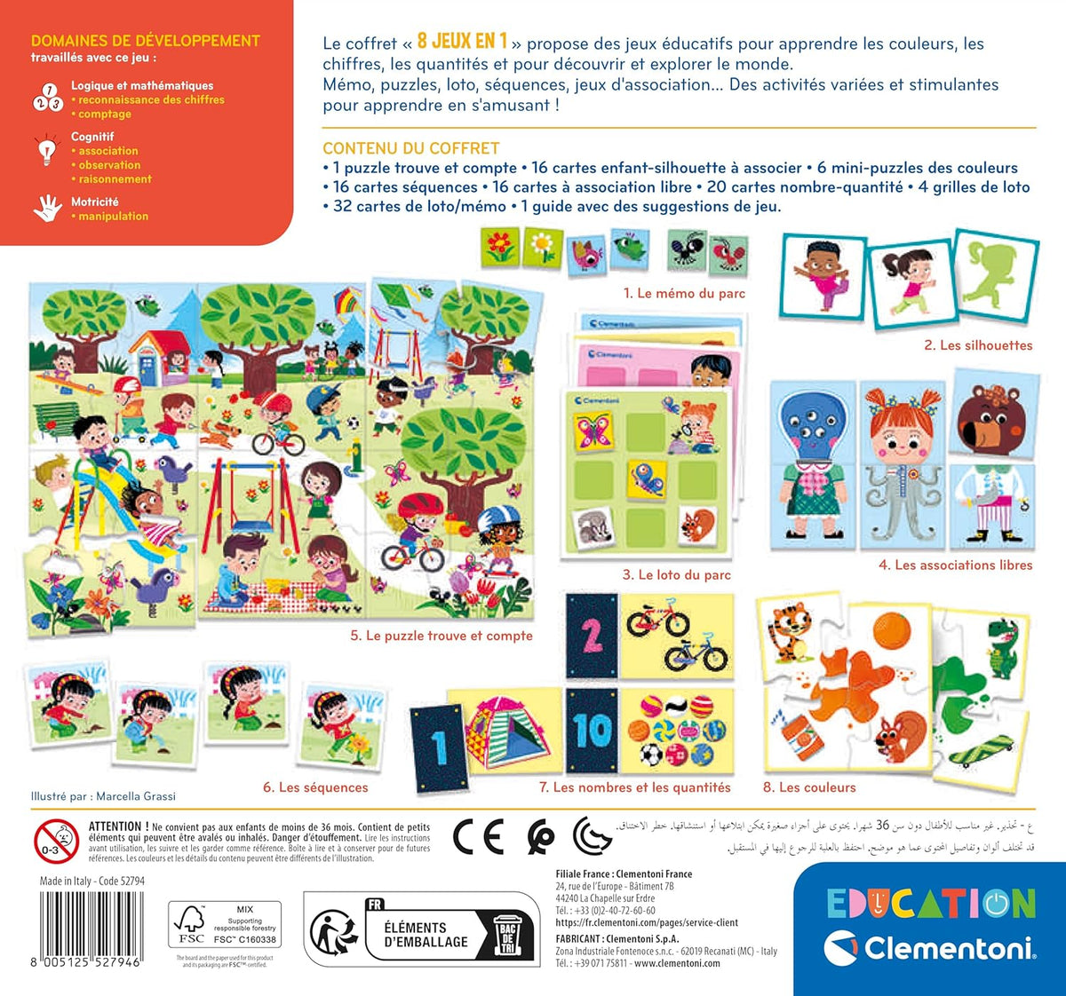 Montessori - 8 Games in 1 Montessori, Letter & Numbers Montessori - 8 Games in 1 Montessori - 8 Games in 1 CLEMENTONI