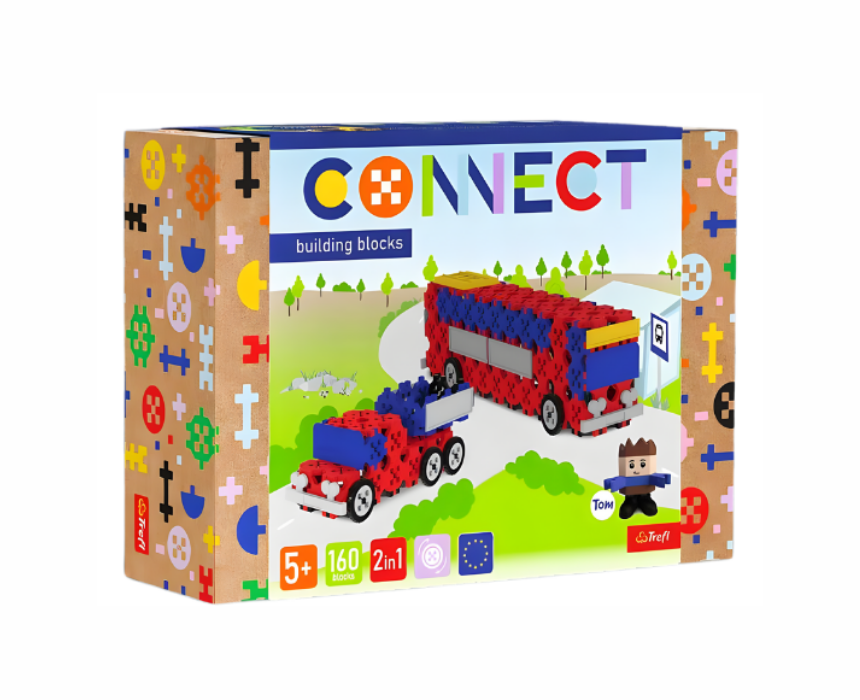 Trefl 2-In-1 Bus And Pick Up Construction Set