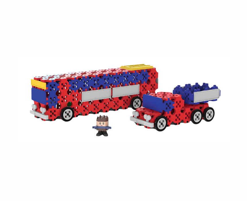 Trefl 2-In-1 Bus And Pick Up Construction Set