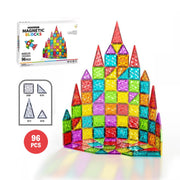 96-piece diamond pattern magnetic building tiles for kids