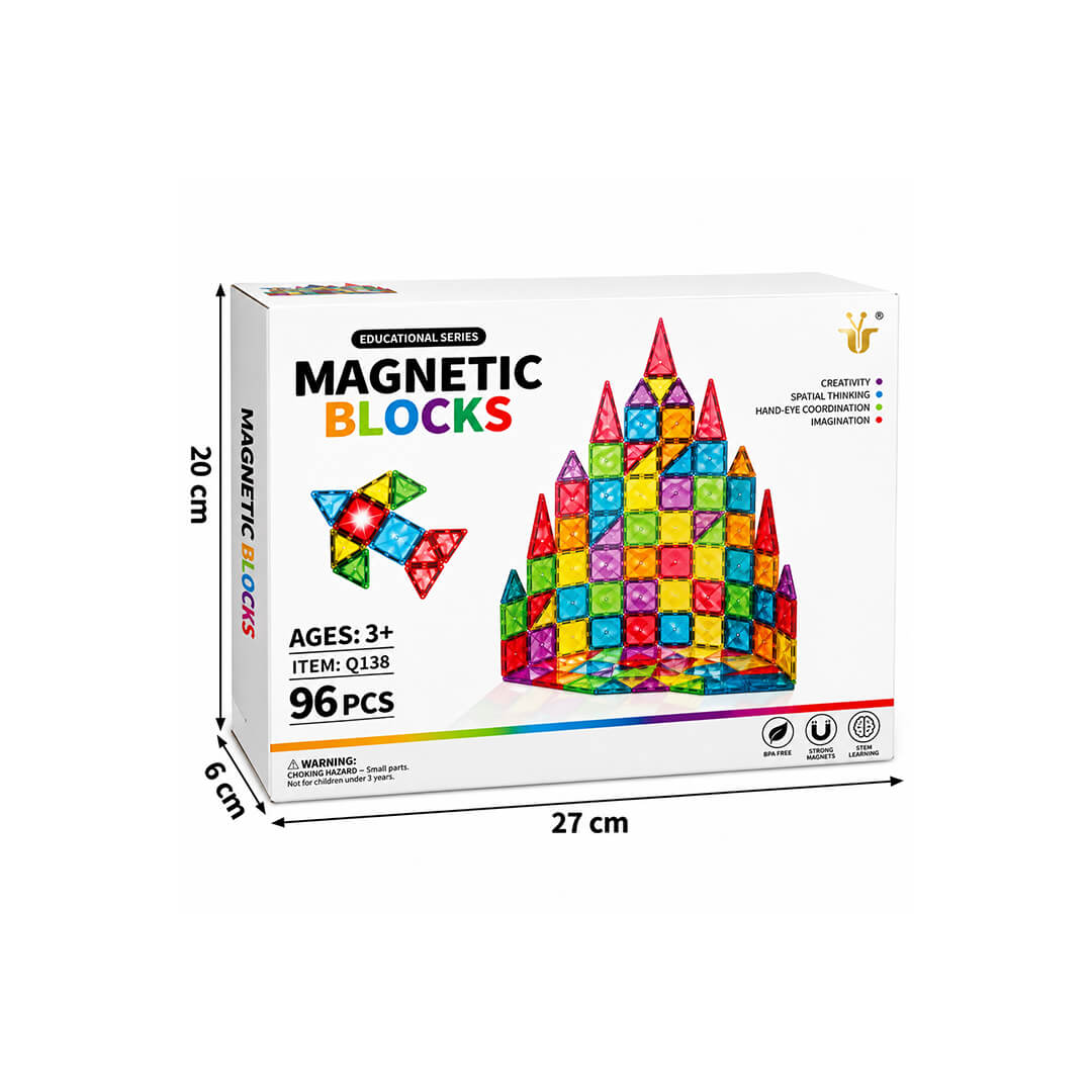 Diamond pattern magnetic squares and triangles building set