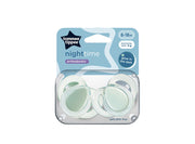 Tommee Tippee Night Time Blue Soother 6-18M 2 Pieces