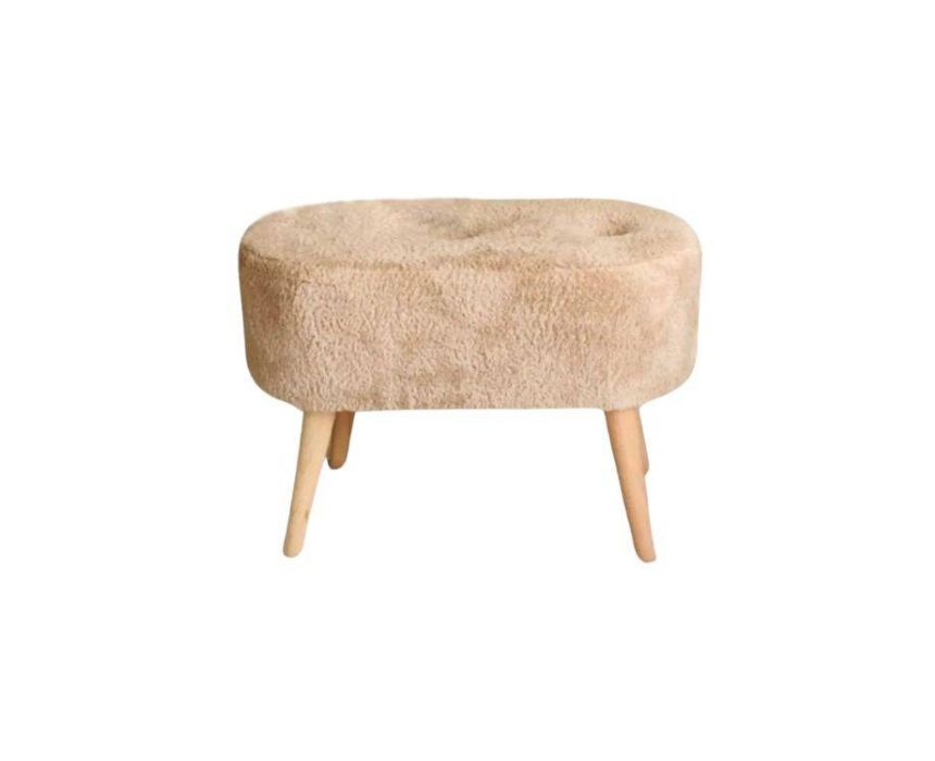 Oval Pouf in Beige