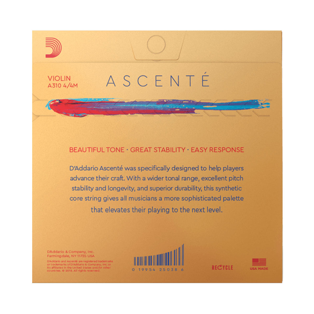 D’addario Ascenté Medium Violin Strings Set 4/4
