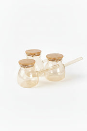 Glass Coffee Pot with wooden cover