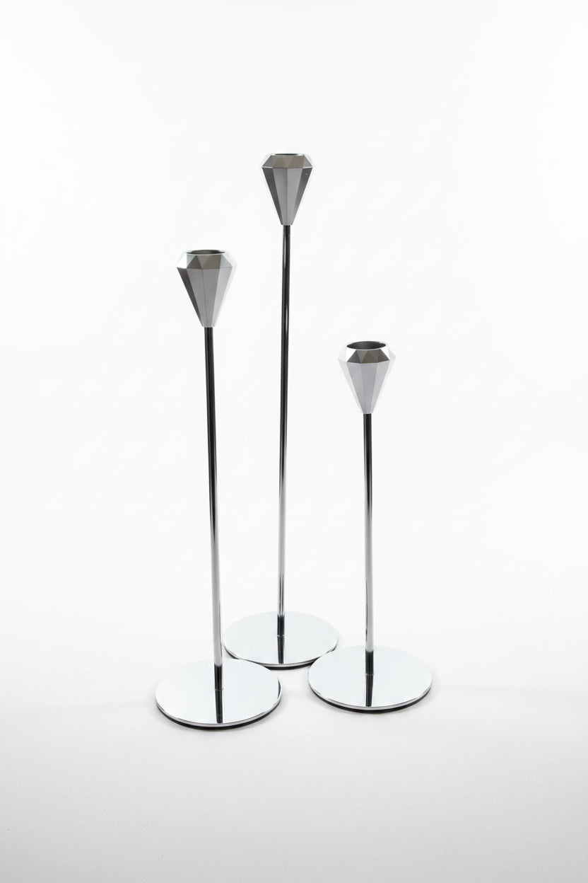 Diamond Candle Holder Set of 3