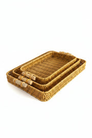 Boho Woven Trays Set