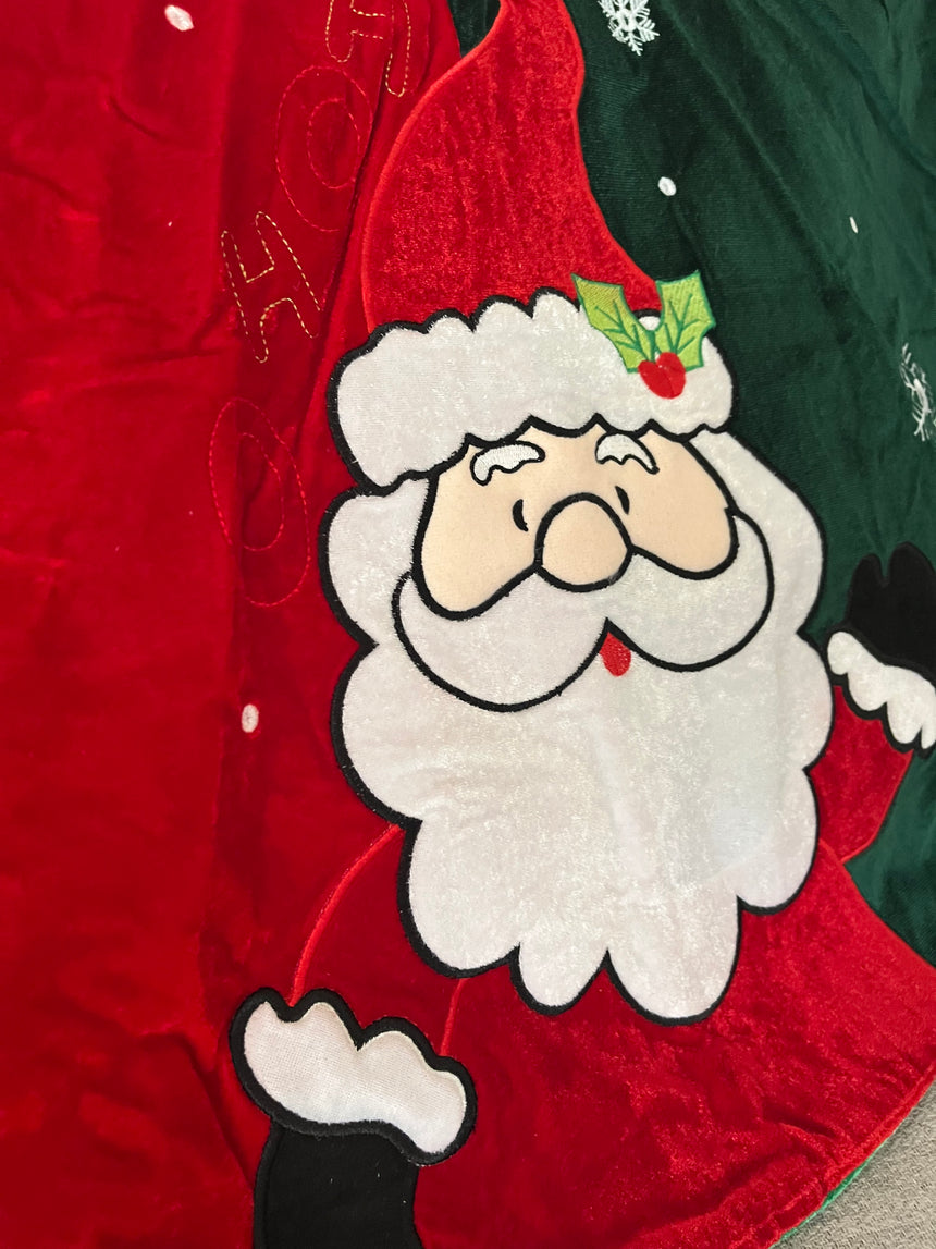 Christmas Tree Skirt Velvet Santa And Train