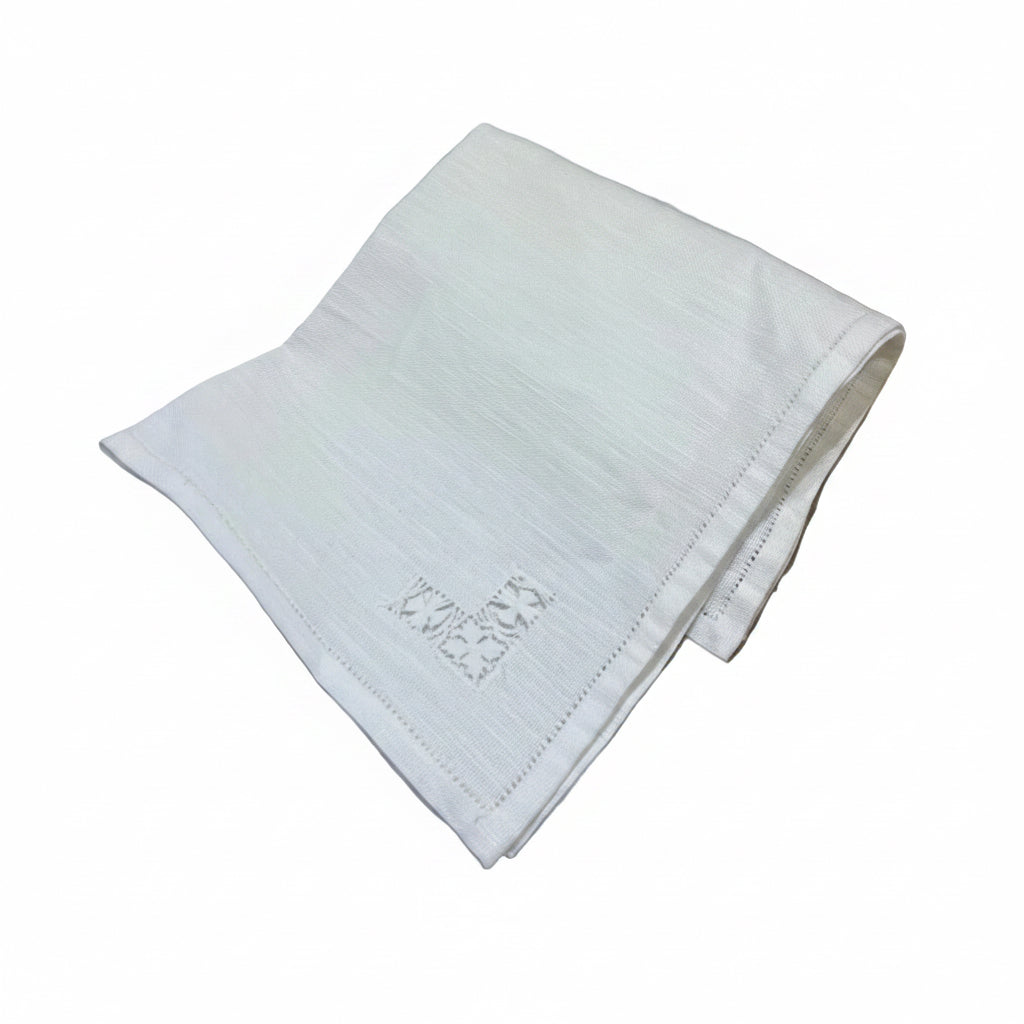 Fabric White Embroidery Napkin 42x42cm