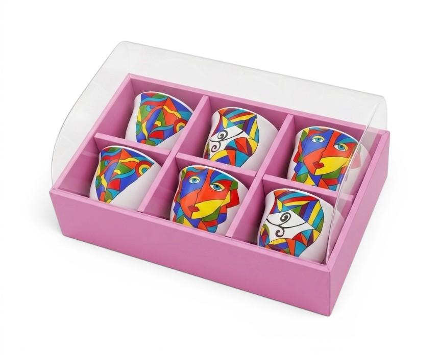 Handpainted Abstract Art Coffee Cup Set