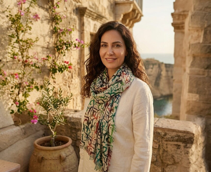 Arabic Calligraphy Silk Scarf