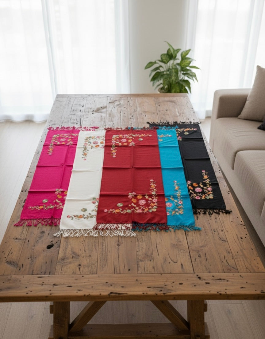 Embroidered Cotton Shawl