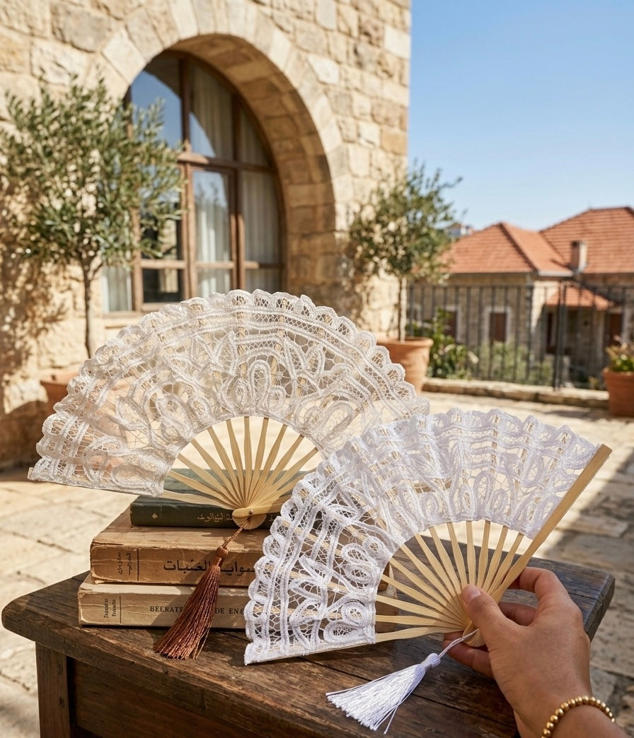Intricate Lace Folding Hand Fan