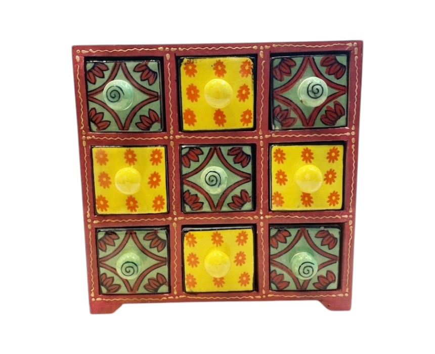 Ceramic Bohemian Jewelry Drawer Mini-Chest