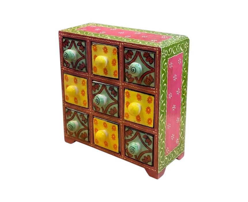 Ceramic Bohemian Jewelry Drawer Mini-Chest