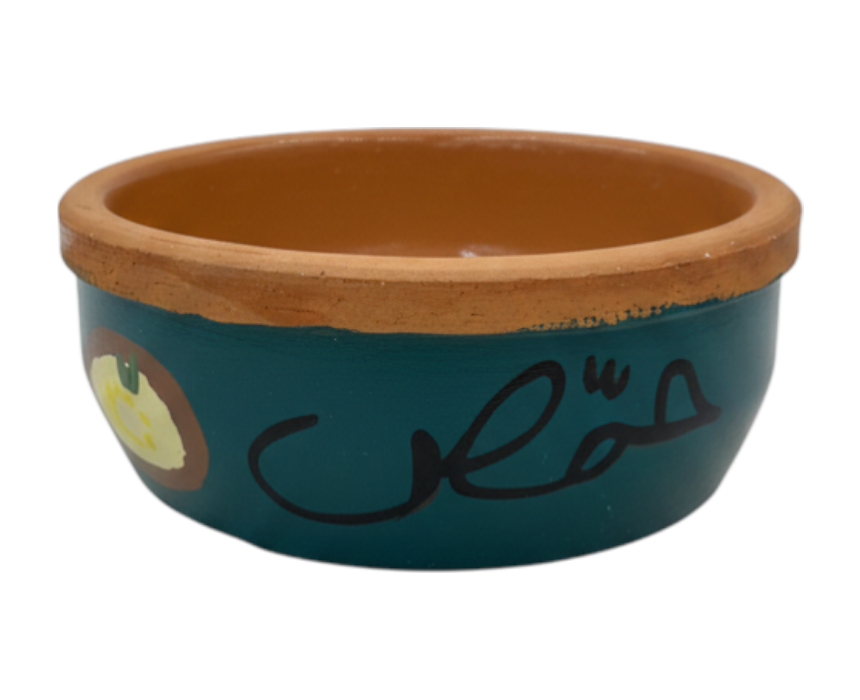 Handpainted Hommous Clay Bowl