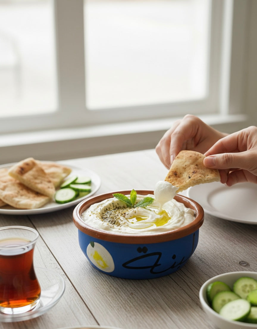 Handpainted Labneh Clay Bowl