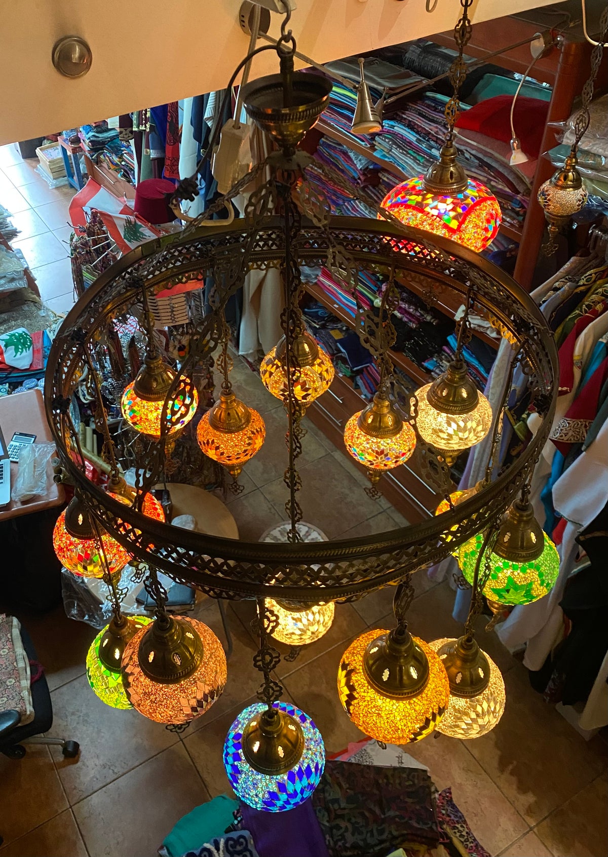 Turkish Lamp Mosaic Chandelier