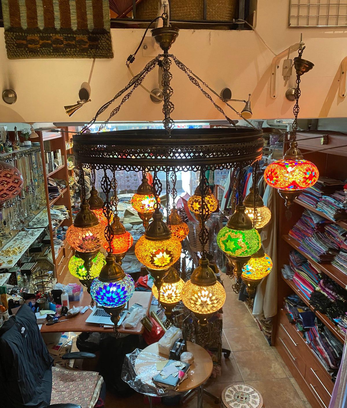 Turkish Lamp Mosaic Chandelier