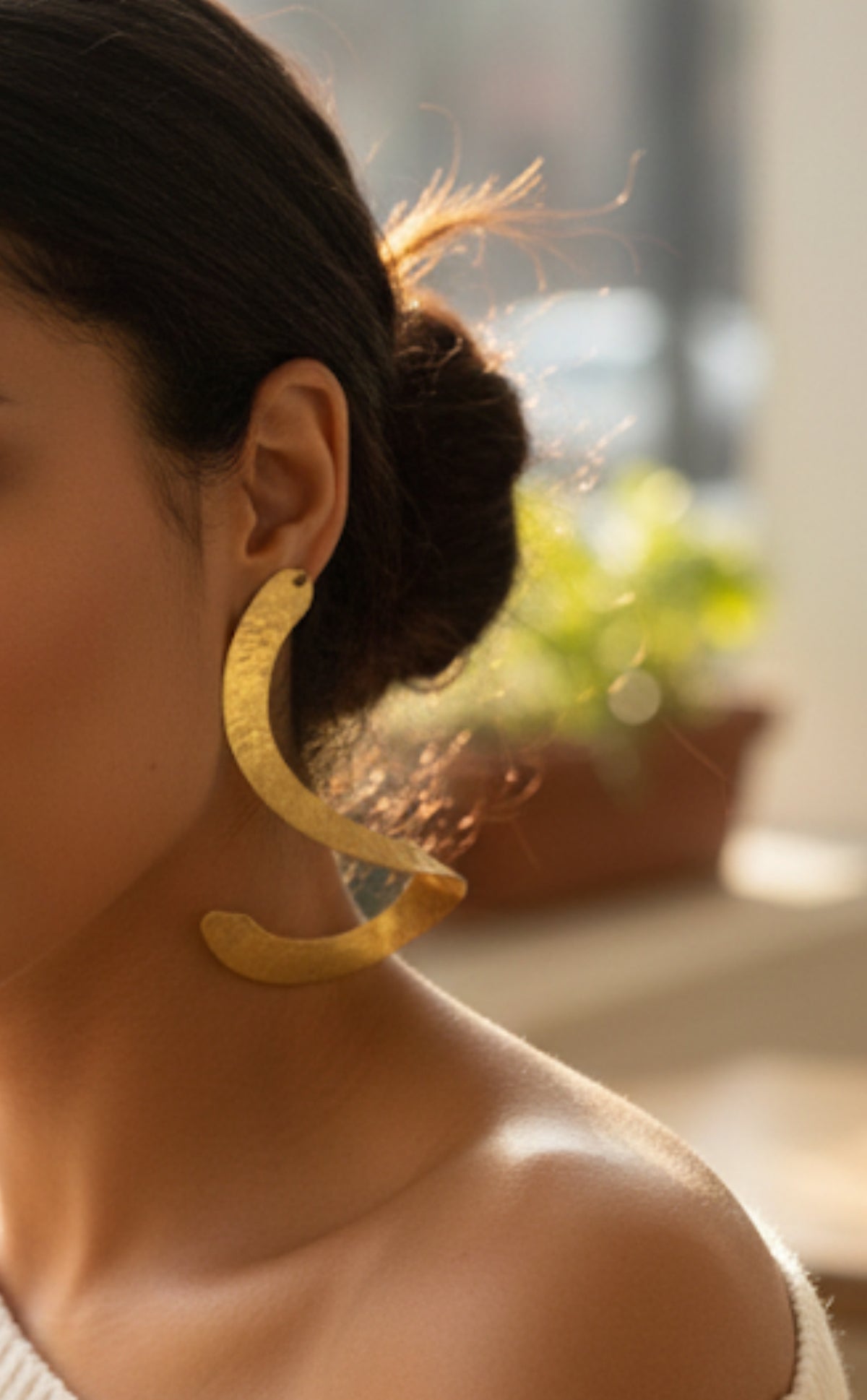 Handcrafted Brass Spiral Earrings