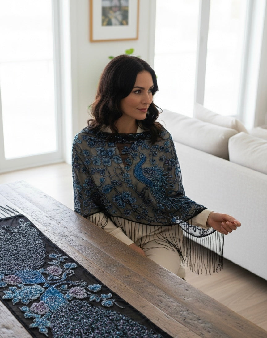 Velvet Peacock Shawl
